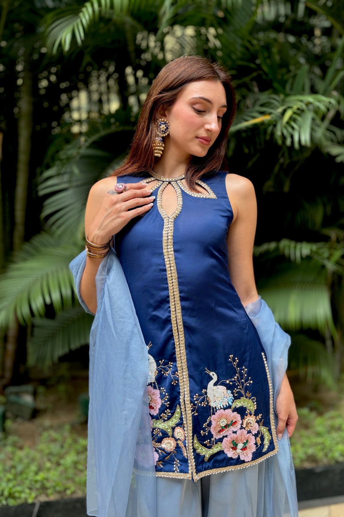 Gulzaar Blue Suit with Dupatta