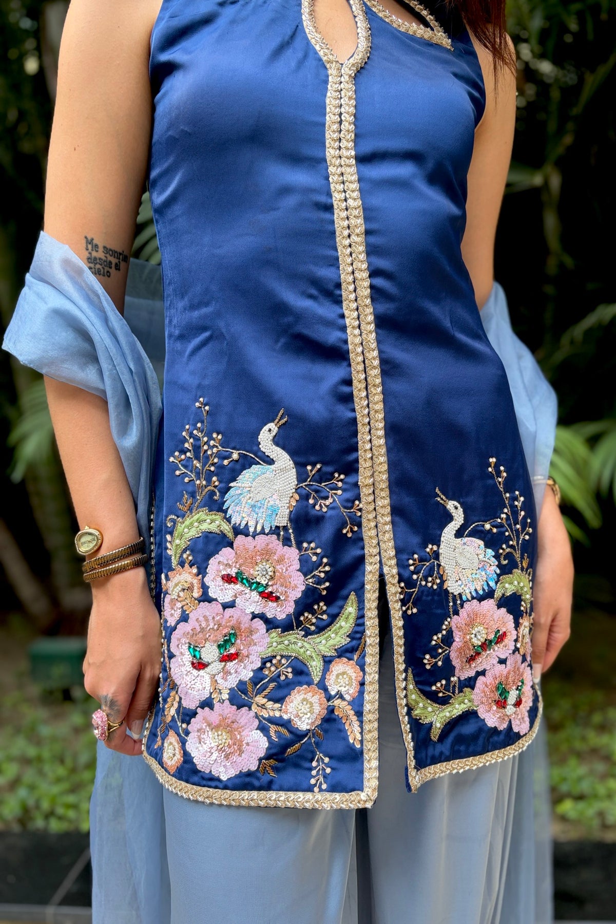 Gulzaar Blue Suit with Dupatta