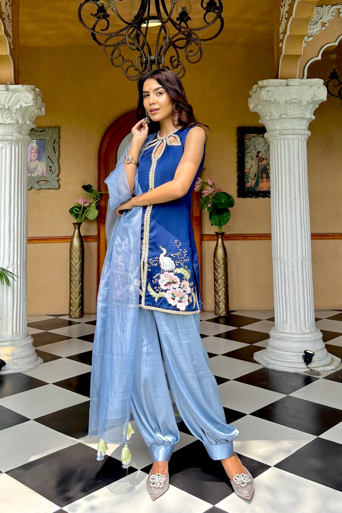 Gulzaar Blue Suit with Dupatta