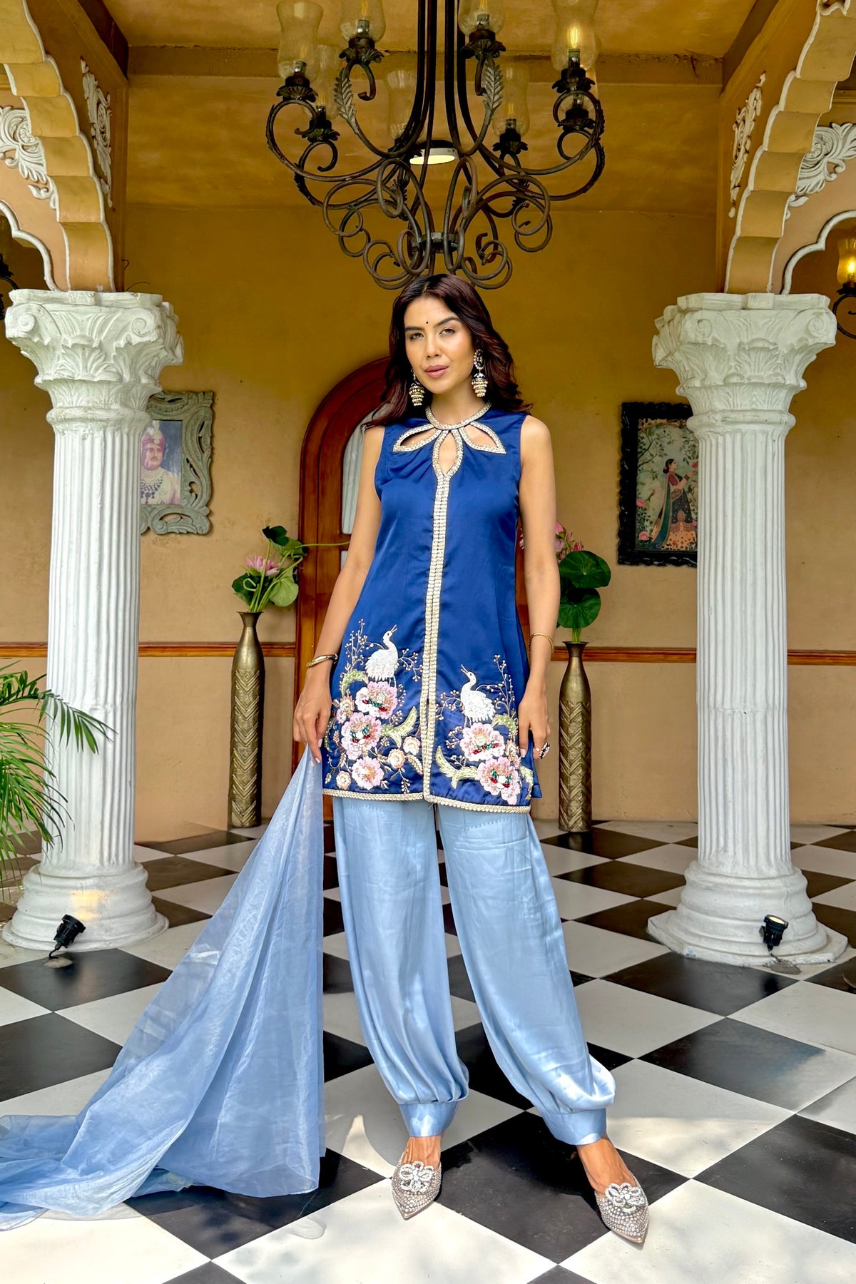Gulzaar Blue Suit with Dupatta