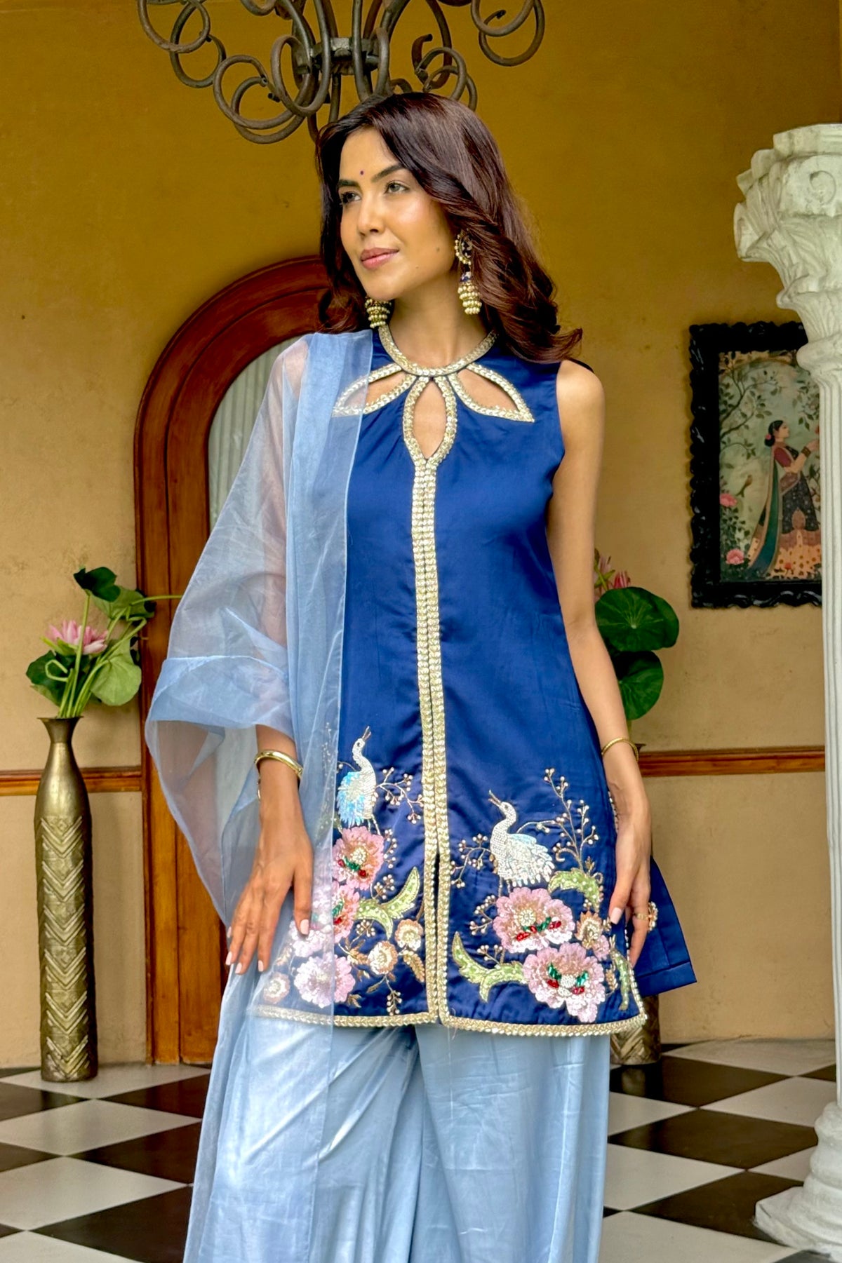 Gulzaar Blue Suit with Dupatta
